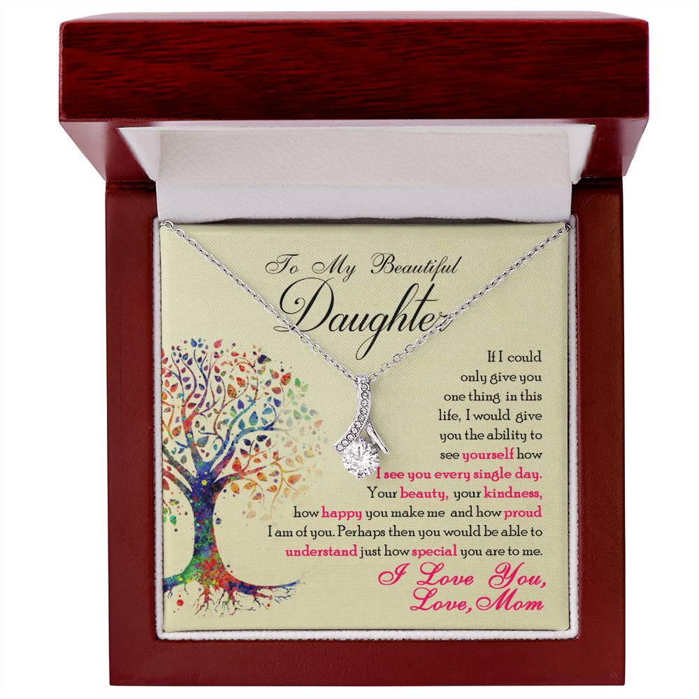To My Beautiful Daughter – Alluring Beauty CZ Necklace