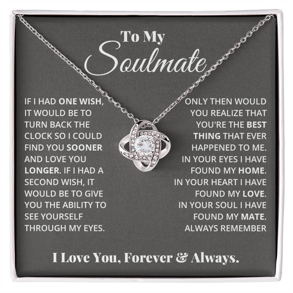 To My Soulmate – Love Knot CZ Necklace