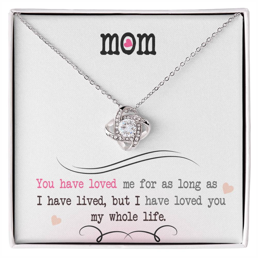 You Are My Whole Life – Love Knot CZ Necklace