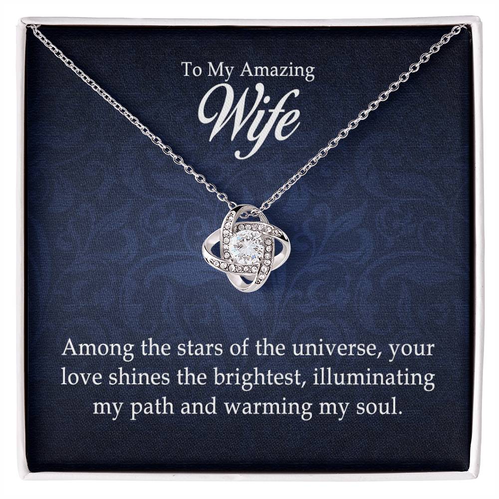 To My Amazing Wife – Love Knot CZ Necklace