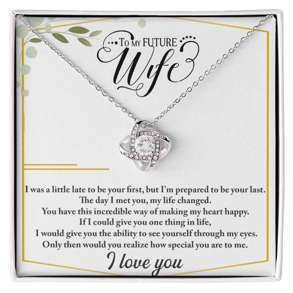 To My Future Wife – Love Knot CZ Necklace