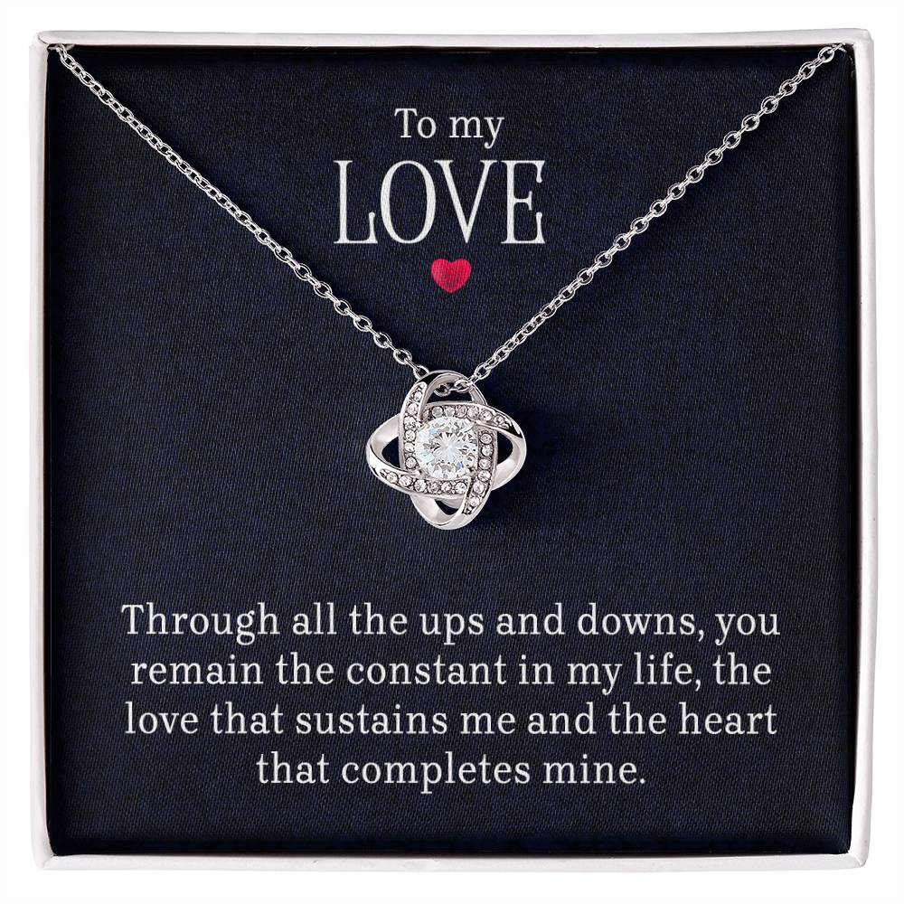 To My Love – Love Knot CZ Necklace