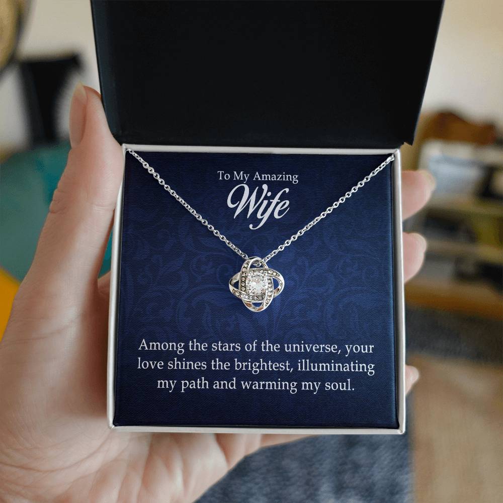 To My Amazing Wife – Love Knot CZ Necklace