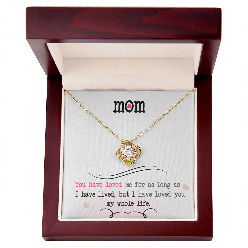 You Are My Whole Life – Love Knot CZ Necklace