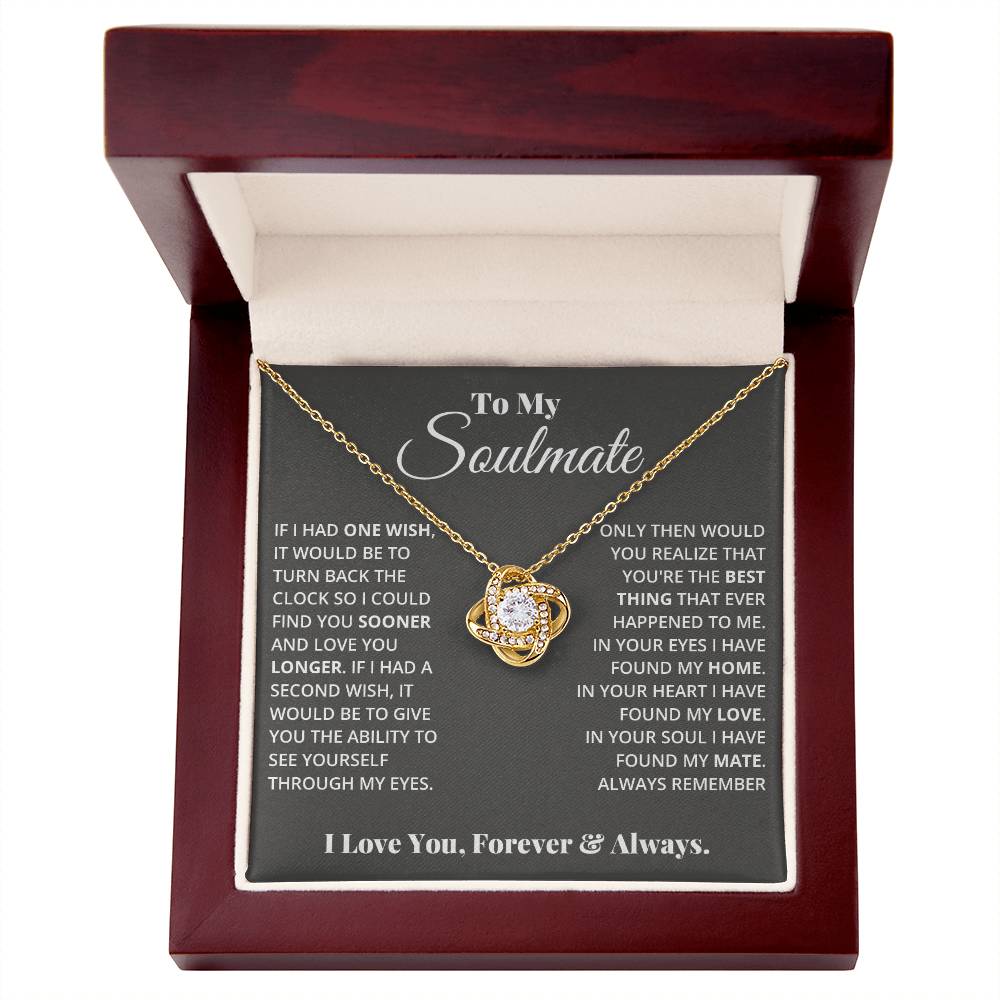 To My Soulmate – Love Knot CZ Necklace