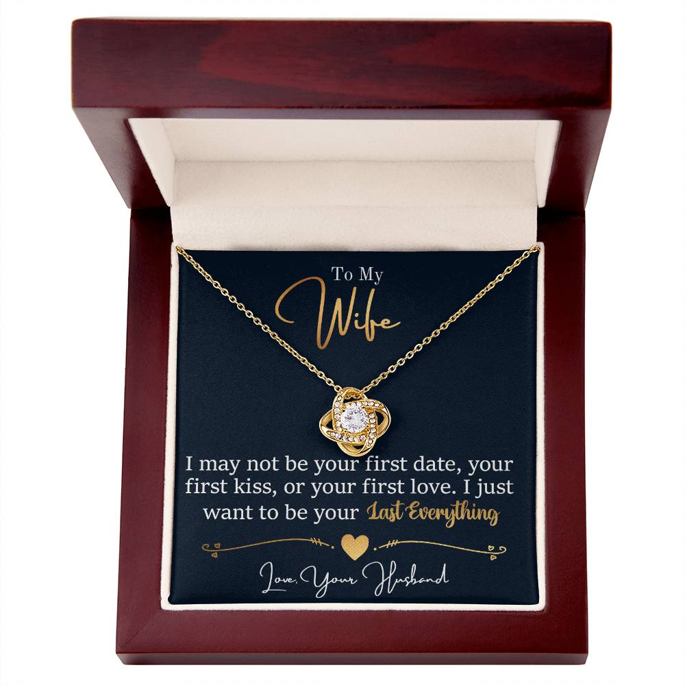 To My Last Everything – Love Knot CZ Necklace