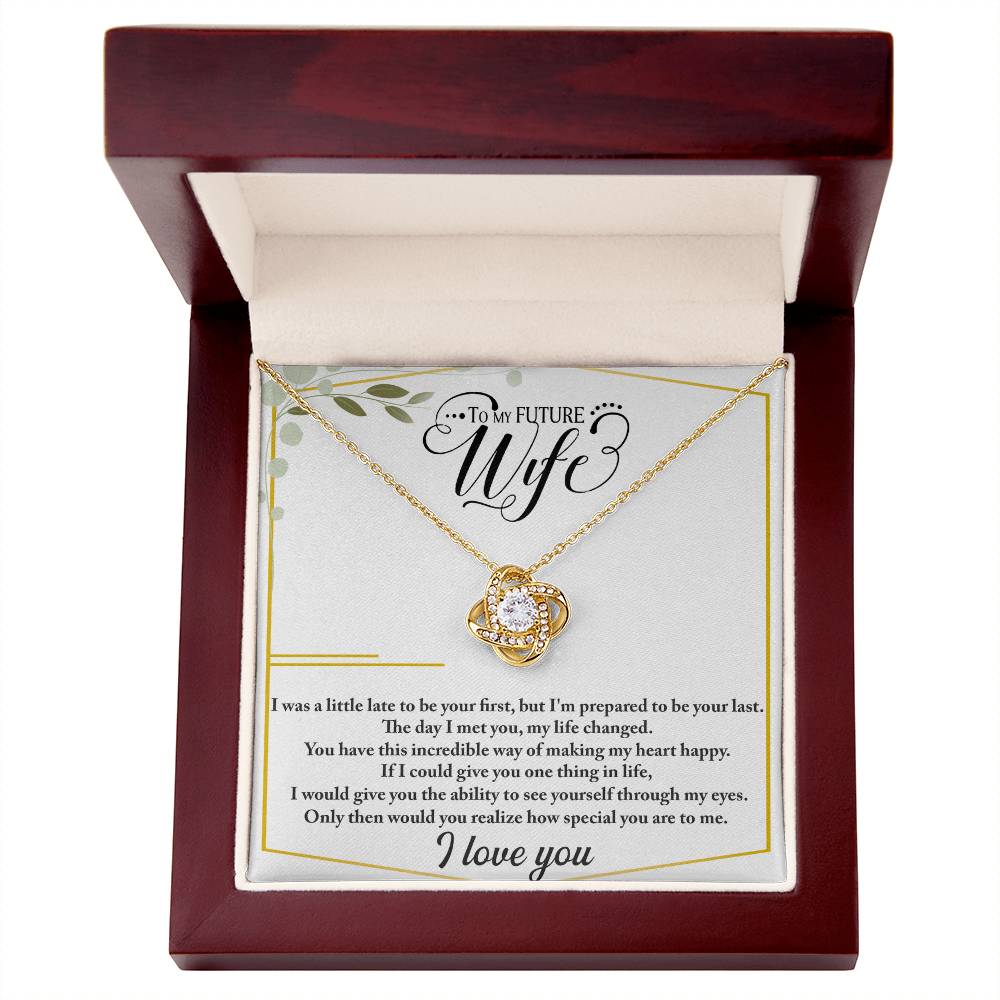 To My Future Wife – Love Knot CZ Necklace