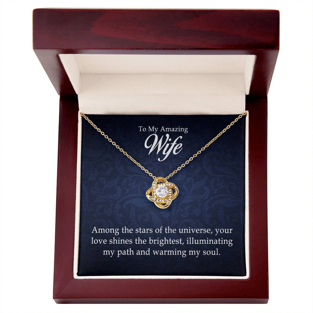 To My Amazing Wife – Love Knot CZ Necklace