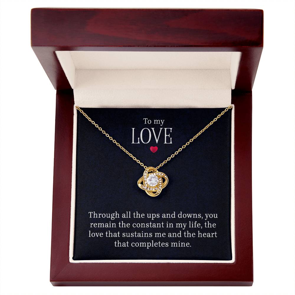 To My Love – Love Knot CZ Necklace