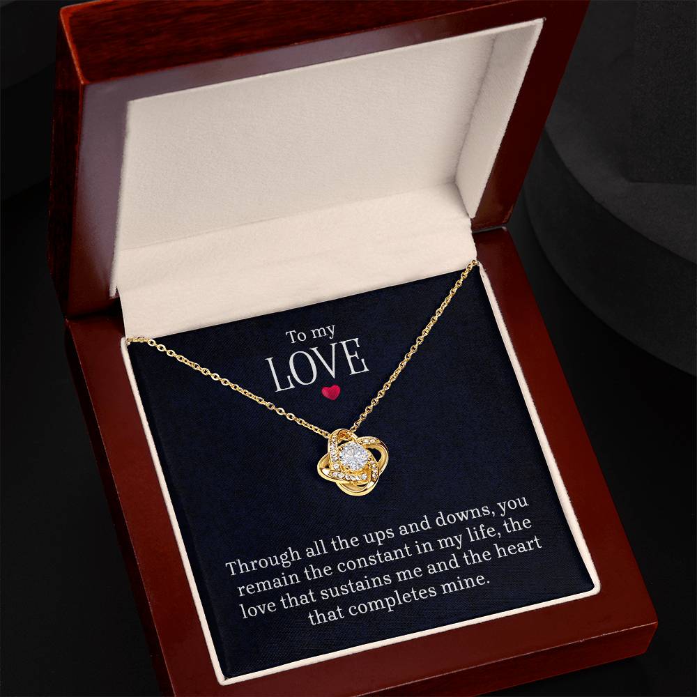 To My Love – Love Knot CZ Necklace