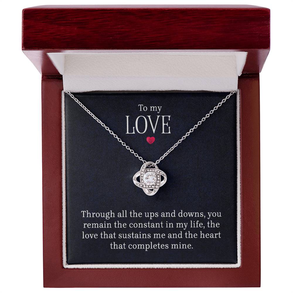 To My Love – Love Knot CZ Necklace