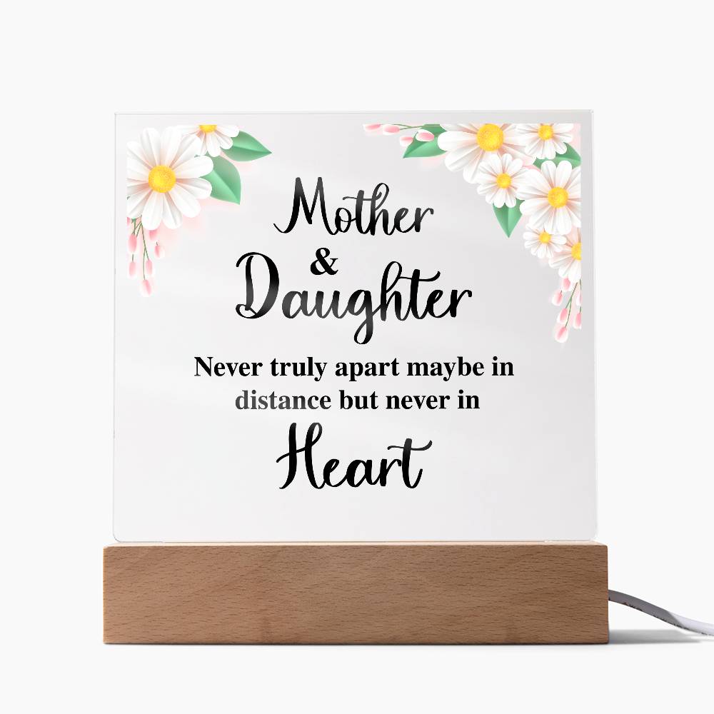Mother & Daughter – Never Apart LED Acrylic Distance Plaque