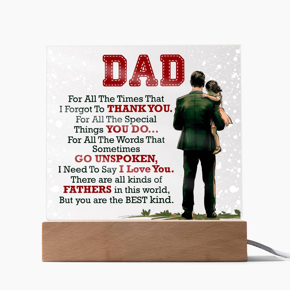 Thank You Dad LED Acrylic Plaque