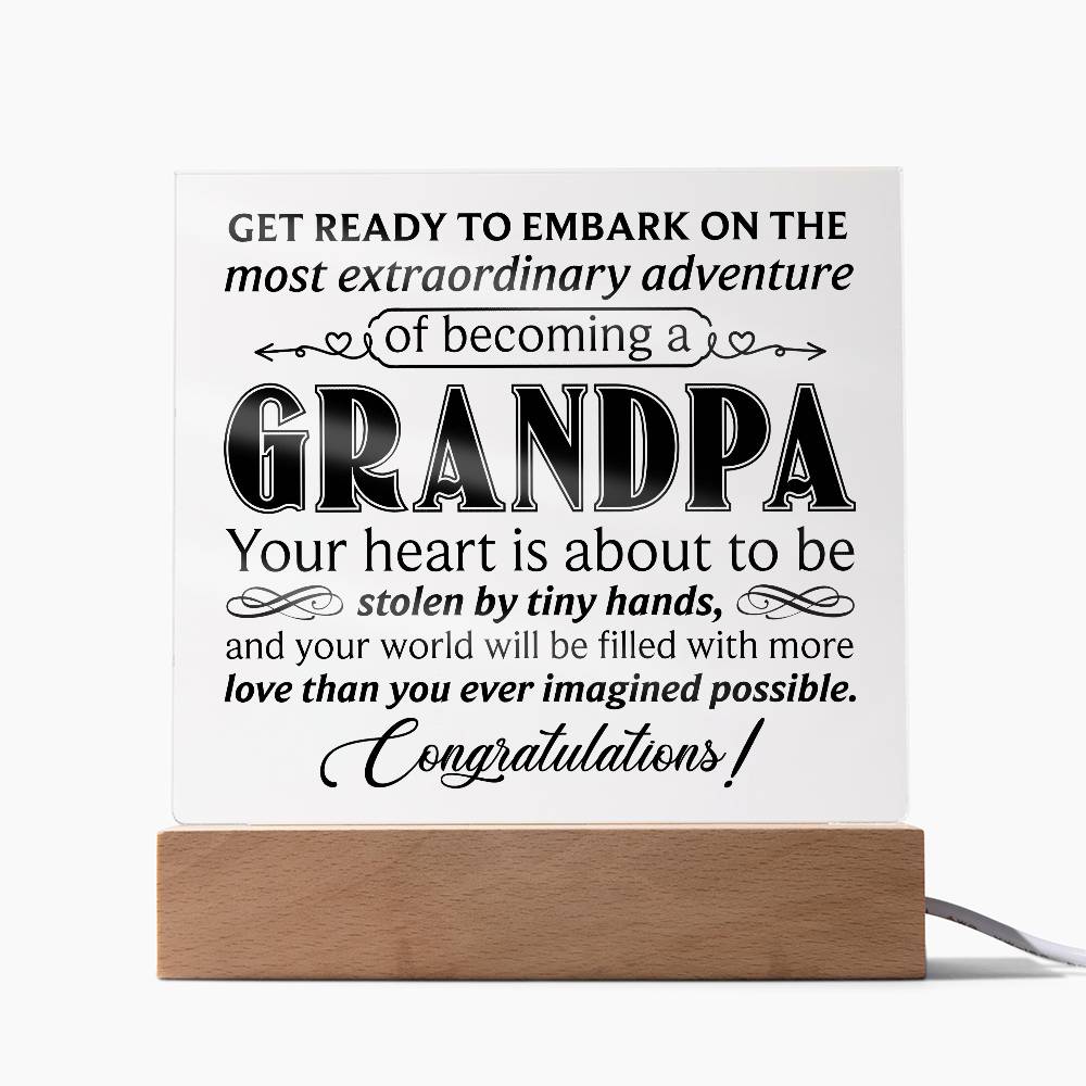 Get Ready to Become Grandpa – LED Acrylic Pregnancy Announcement Plaque