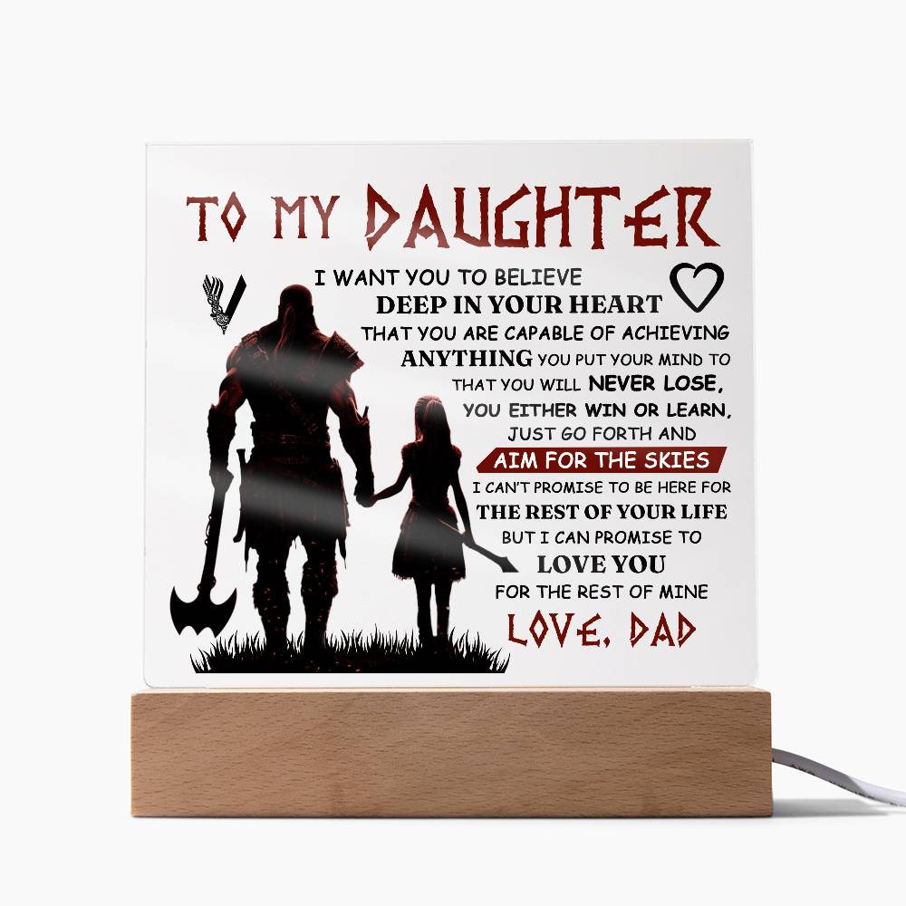 To My Daughter Beyond the Skies LED Acrylic Plaque