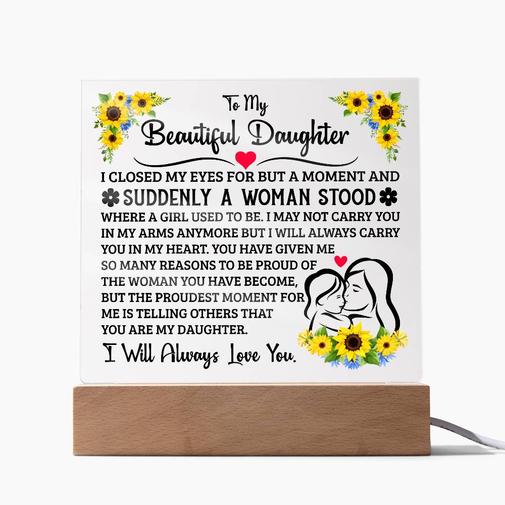 To My Daughter LED Acrylic Plaque