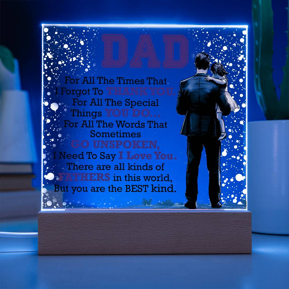 Thank You Dad LED Acrylic Plaque