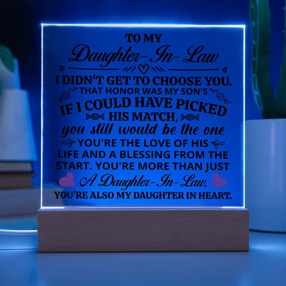 To My Daughter-in-Law – My Daughter in Heart LED Acrylic Plaque