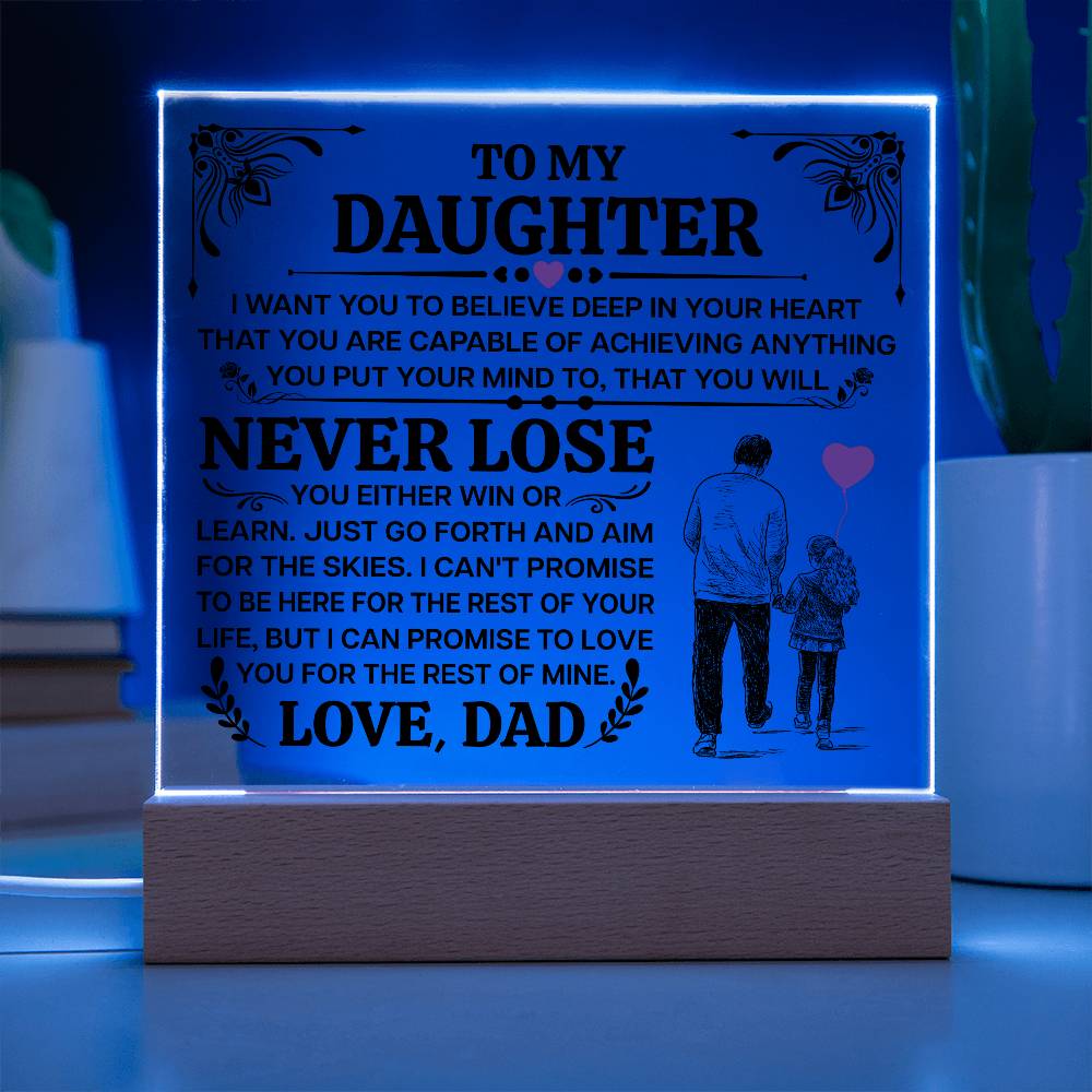 To My Daughter My Promise LED Acrylic Plaque