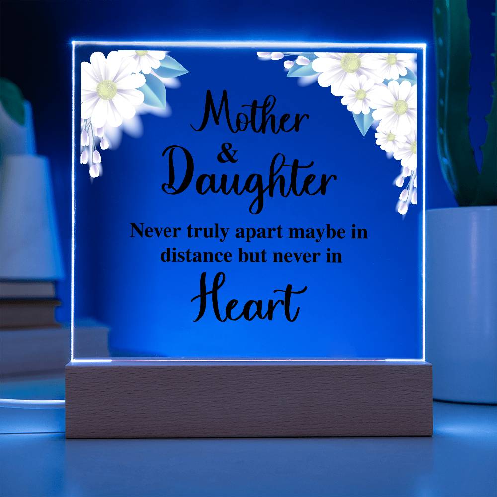 Mother & Daughter – Never Apart LED Acrylic Distance Plaque