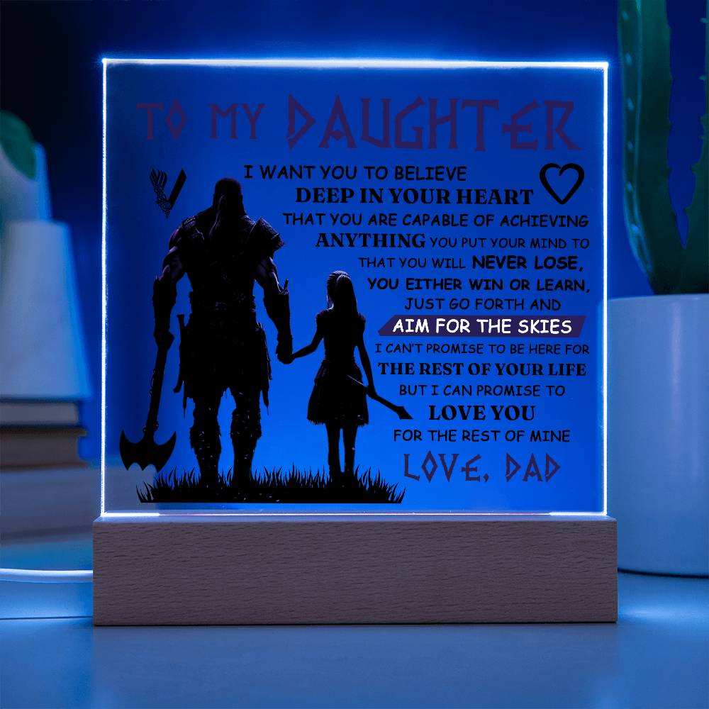 To My Daughter Beyond the Skies LED Acrylic Plaque
