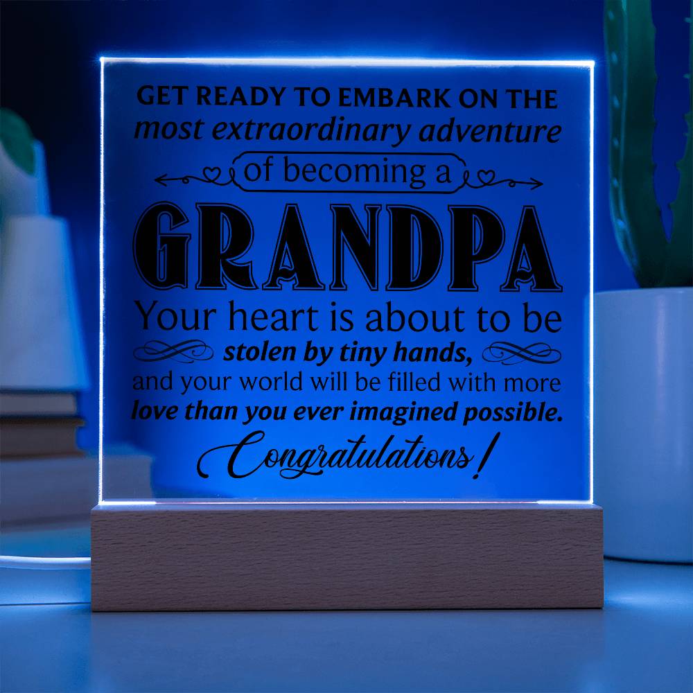 Get Ready to Become Grandpa – LED Acrylic Pregnancy Announcement Plaque