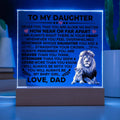 To My Daughter – Braver Than You Think LED Acrylic Plaque from Dad