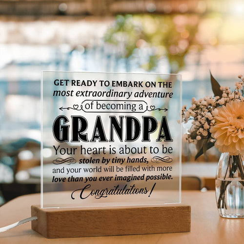 Get Ready to Become Grandpa – LED Acrylic Pregnancy Announcement Plaque