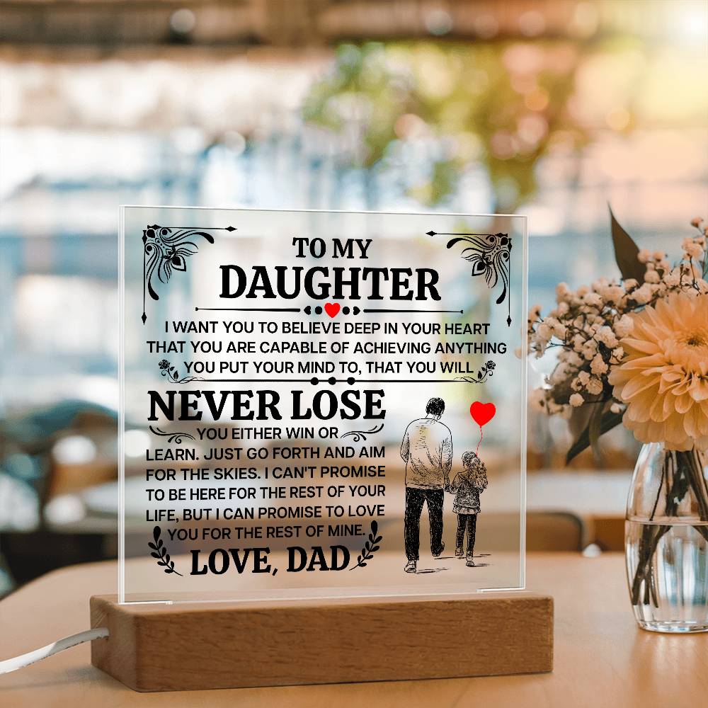 To My Daughter My Promise LED Acrylic Plaque