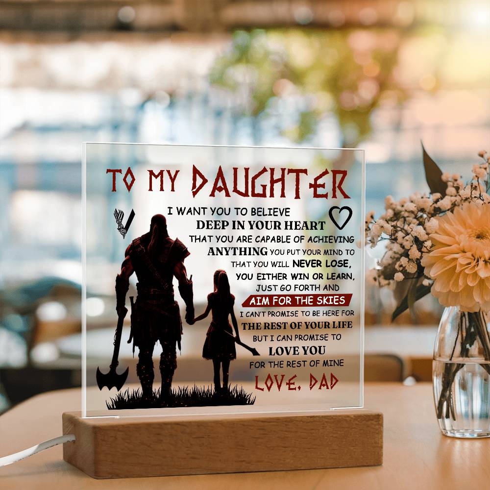 To My Daughter Beyond the Skies LED Acrylic Plaque