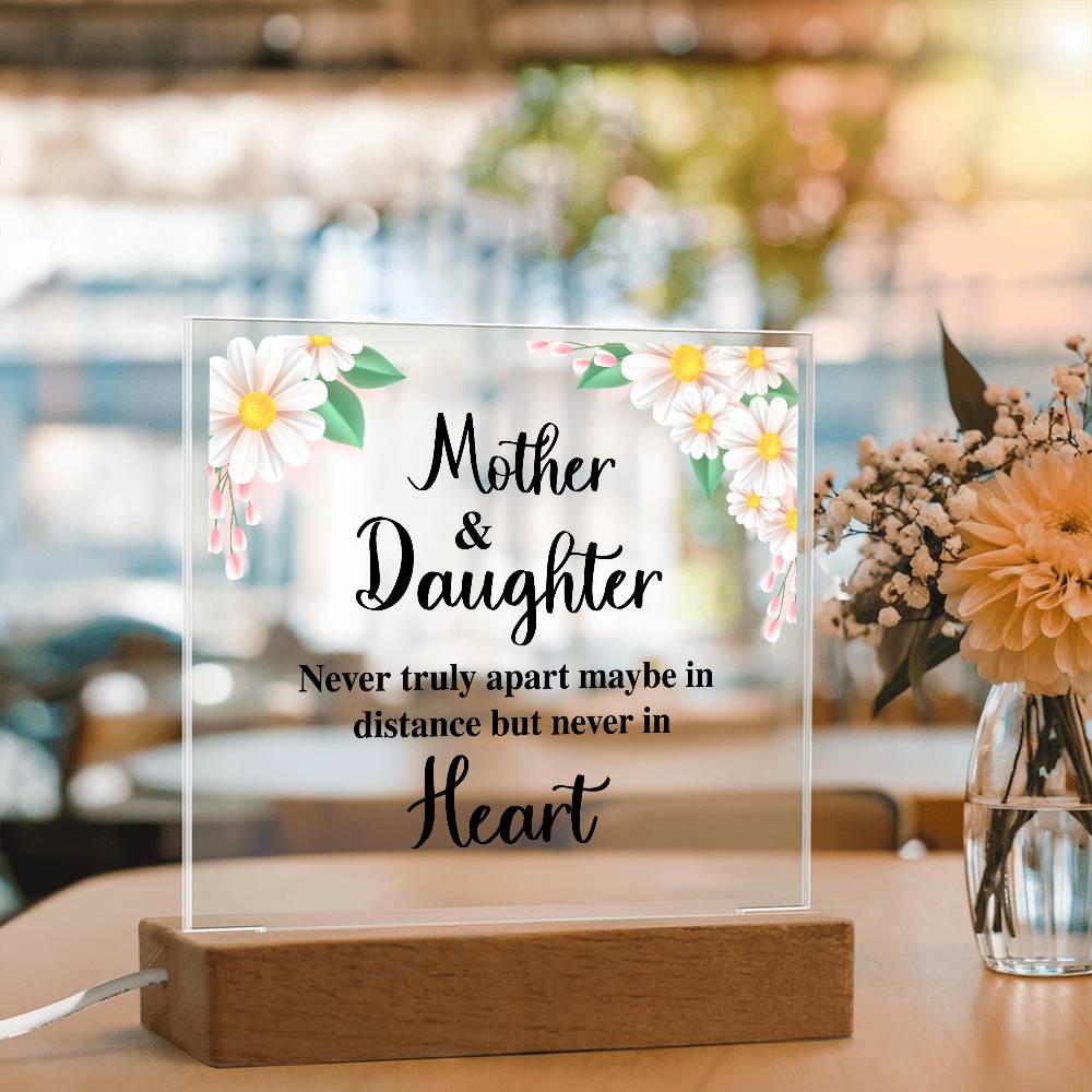 Mother & Daughter – Never Apart LED Acrylic Distance Plaque