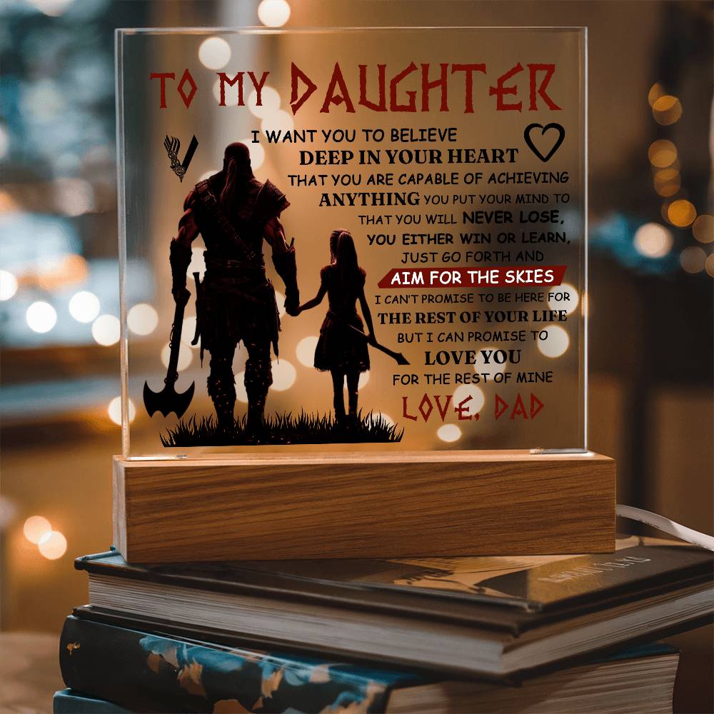 To My Daughter Beyond the Skies LED Acrylic Plaque