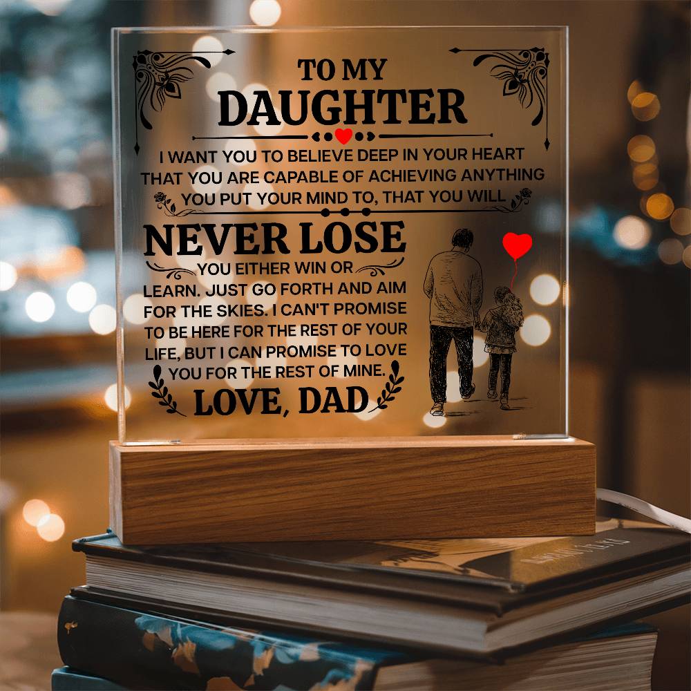 To My Daughter My Promise LED Acrylic Plaque
