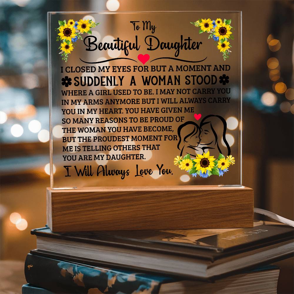 To My Daughter LED Acrylic Plaque
