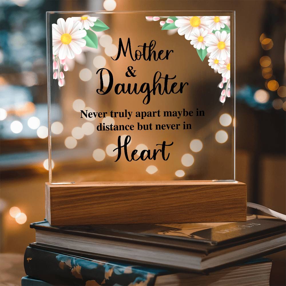Mother & Daughter – Never Apart LED Acrylic Distance Plaque