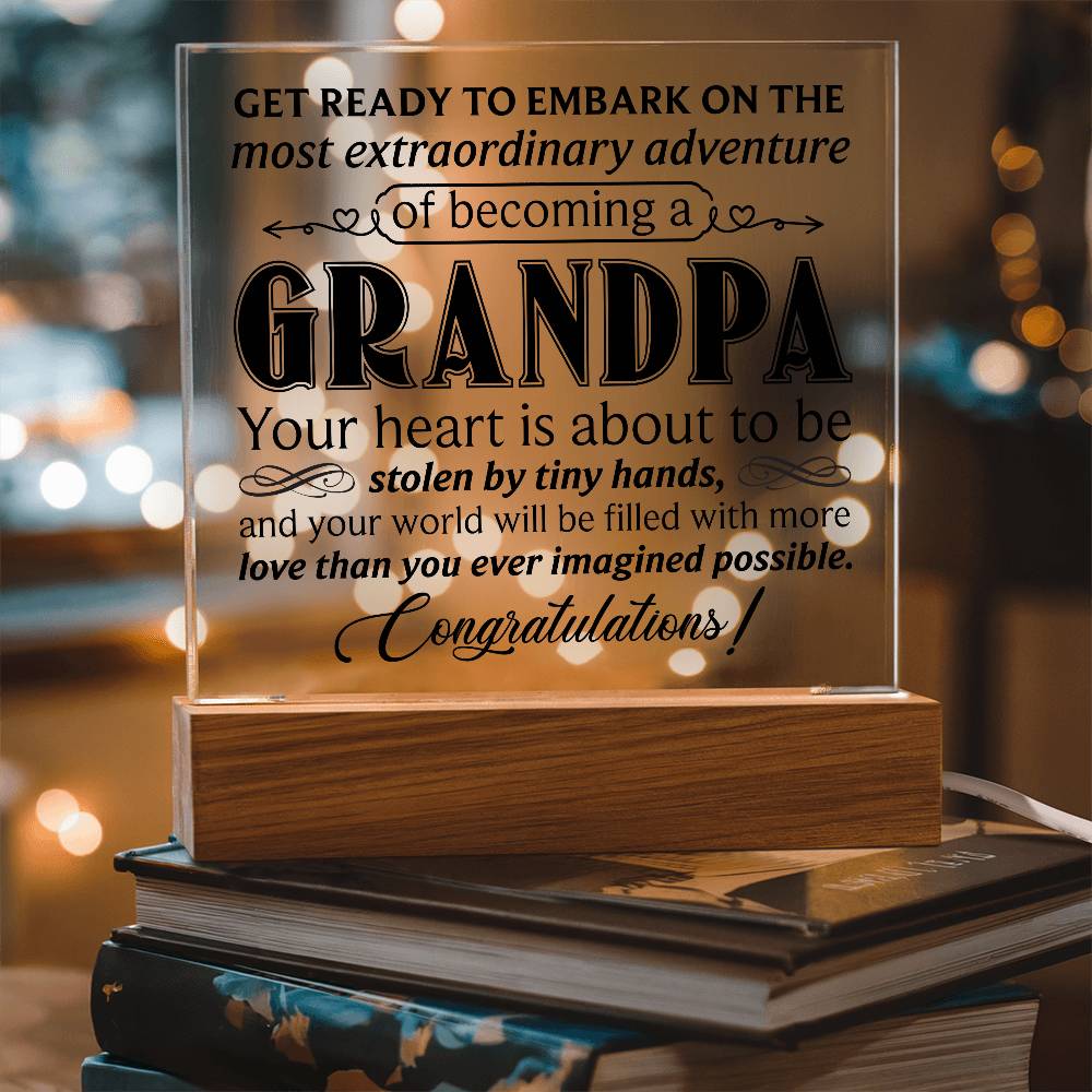 Get Ready to Become Grandpa – LED Acrylic Pregnancy Announcement Plaque
