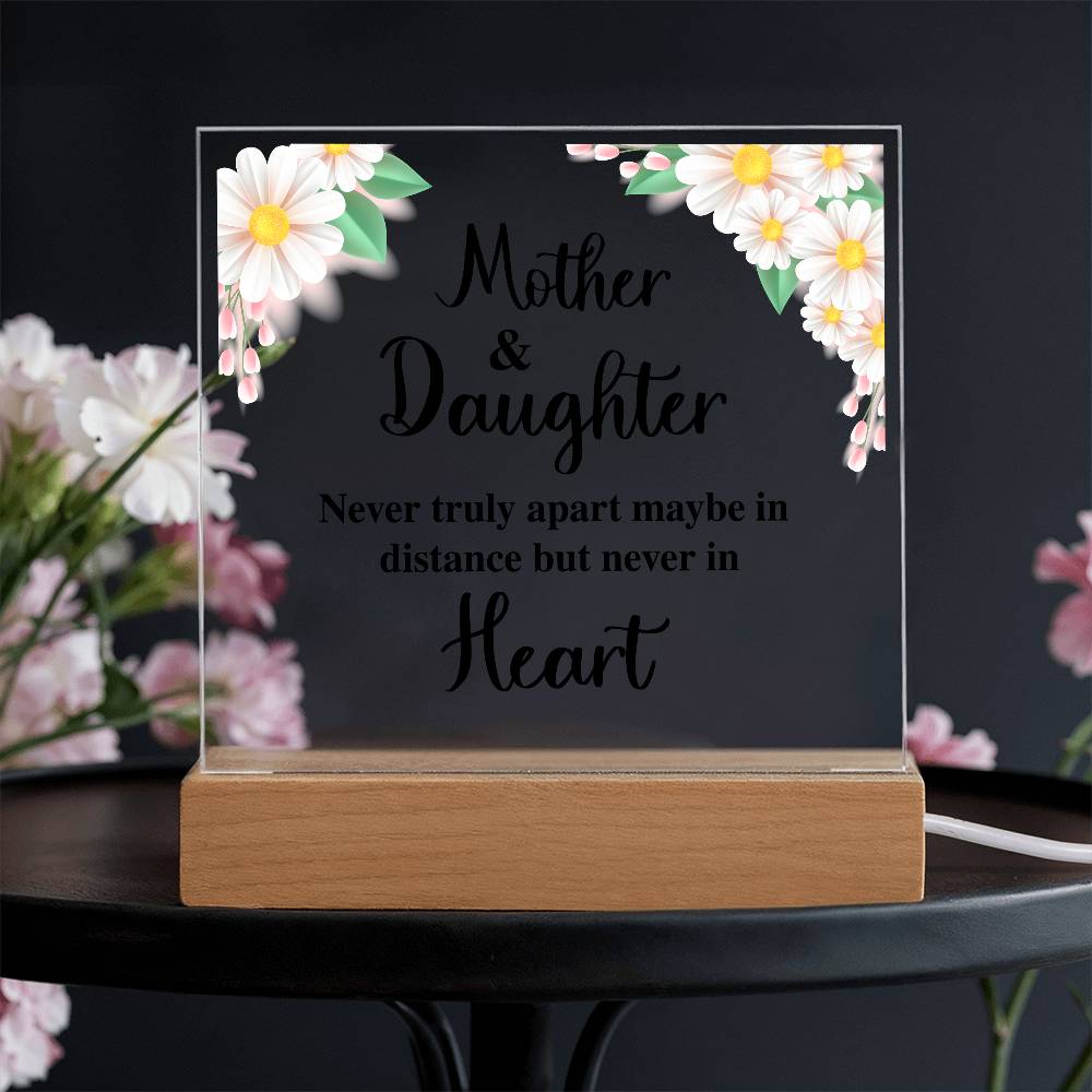 Mother & Daughter – Never Apart LED Acrylic Distance Plaque