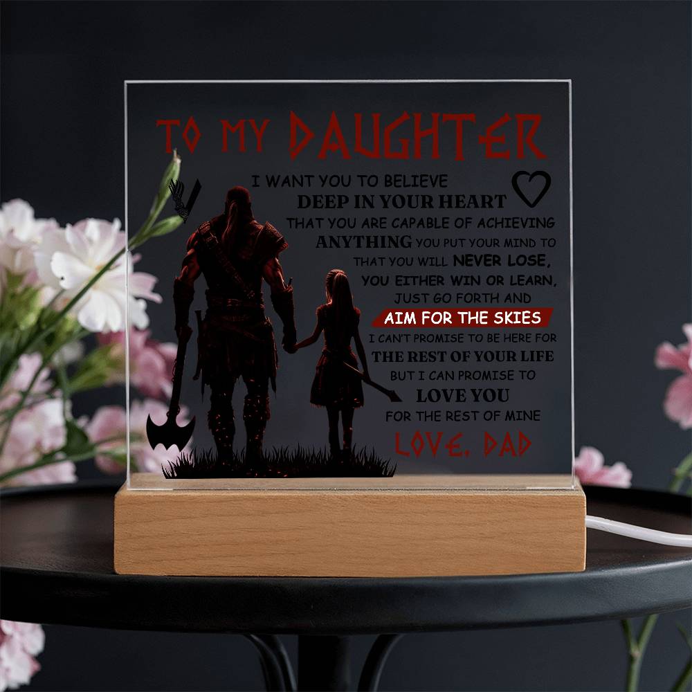 To My Daughter Beyond the Skies LED Acrylic Plaque