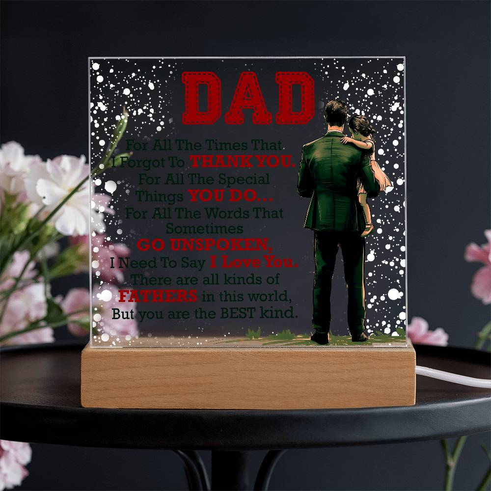 Thank You Dad LED Acrylic Plaque