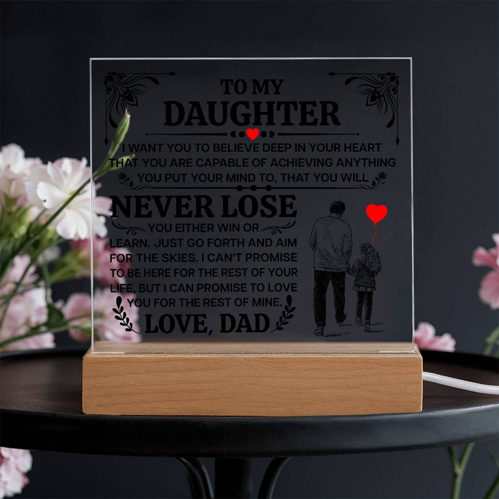 To My Daughter My Promise LED Acrylic Plaque