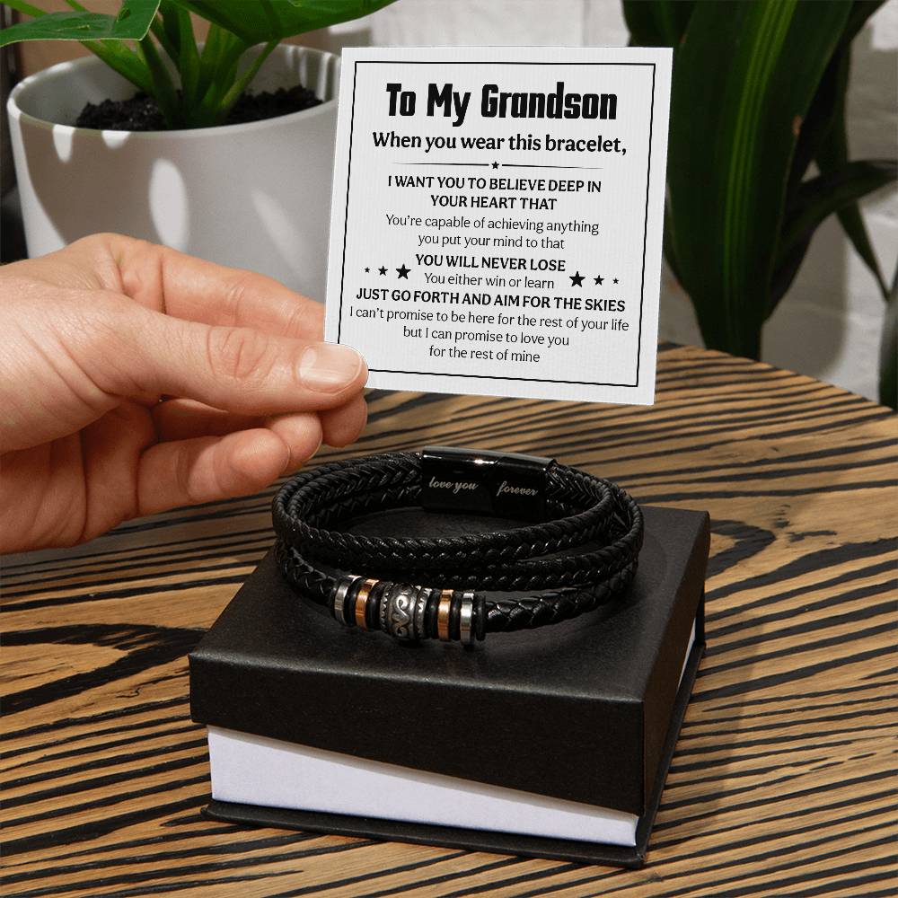 To My Grandson – Believe Deep Love You Forever Bracelet