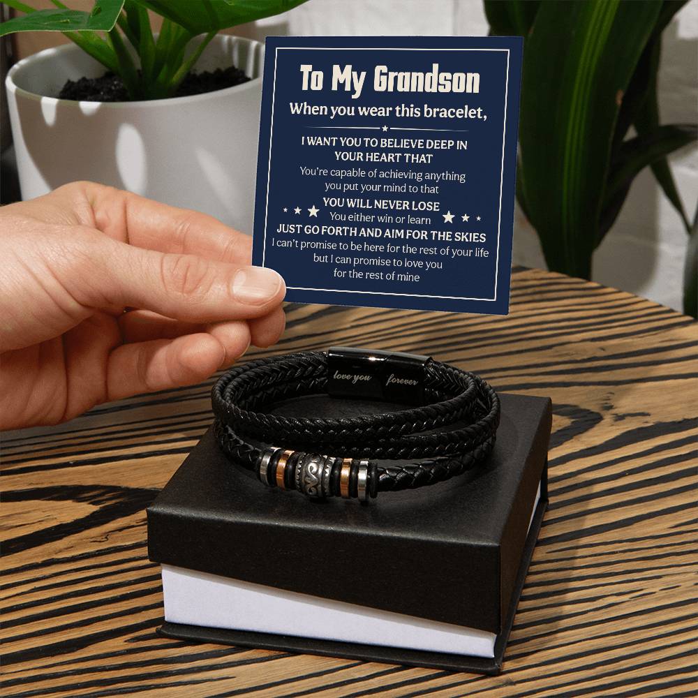 To My Grandson – You Will Never Lose My Love Bracelet