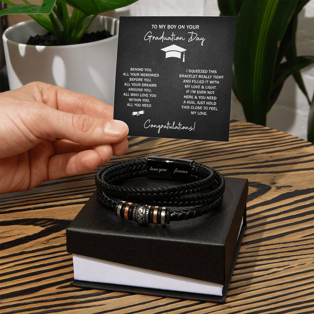 To My Boy – Follow Your Dreams Graduation Bracelet