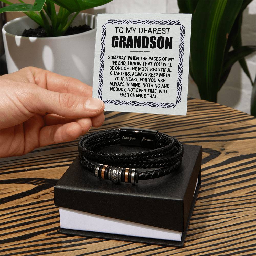 To My Grandson – Pages of My Life Love You Forever Bracelet