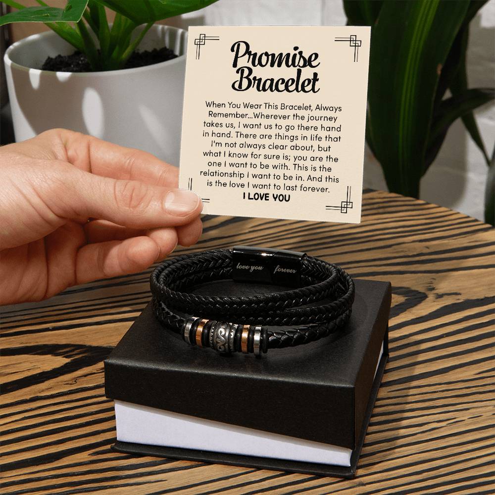 Love You Forever Promise Vegan Leather Bracelet
