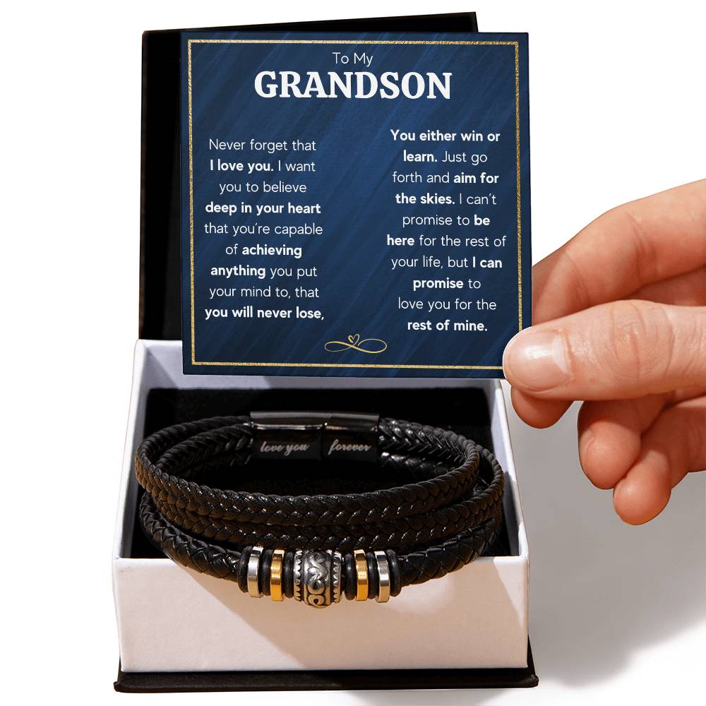 To My Grandson – Never Forget Love You Forever Bracelet
