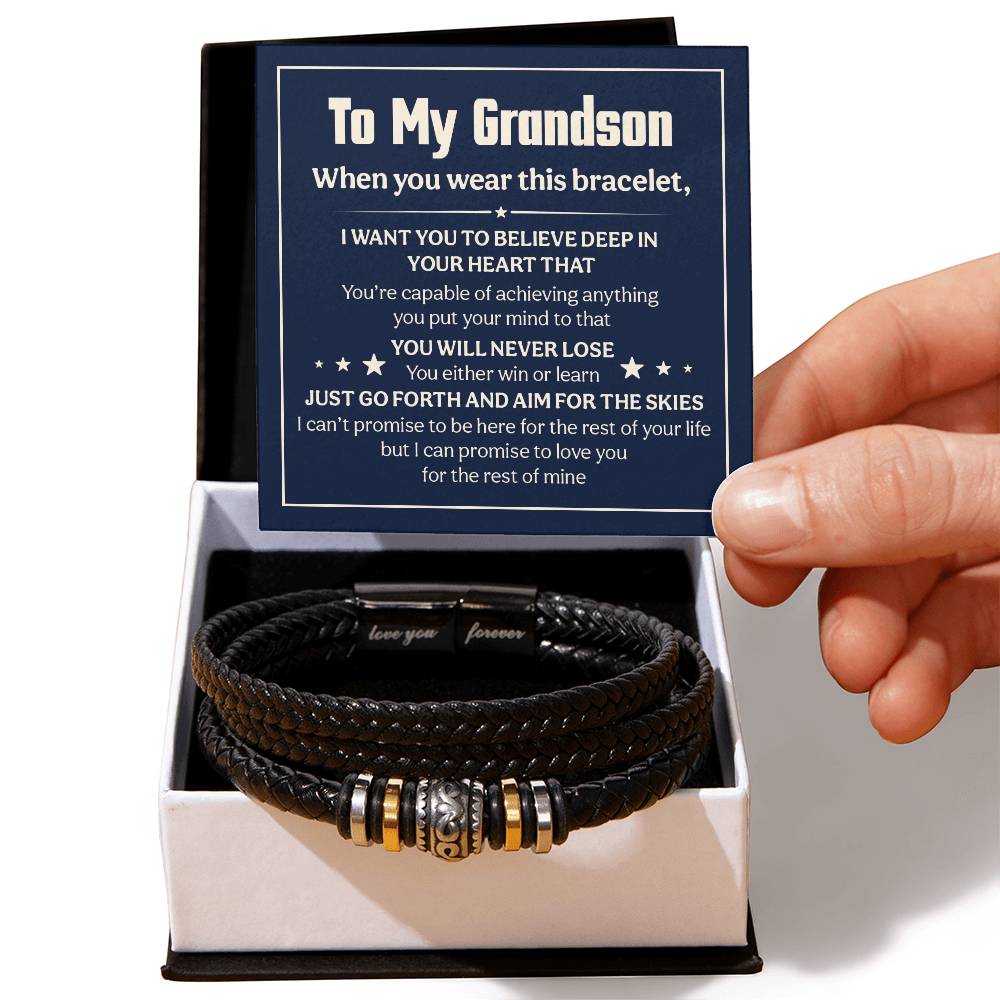 To My Grandson – You Will Never Lose My Love Bracelet