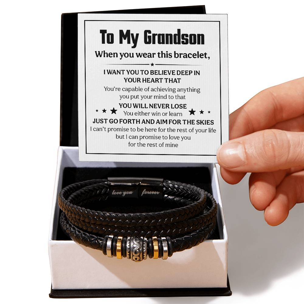 To My Grandson – Believe Deep Love You Forever Bracelet