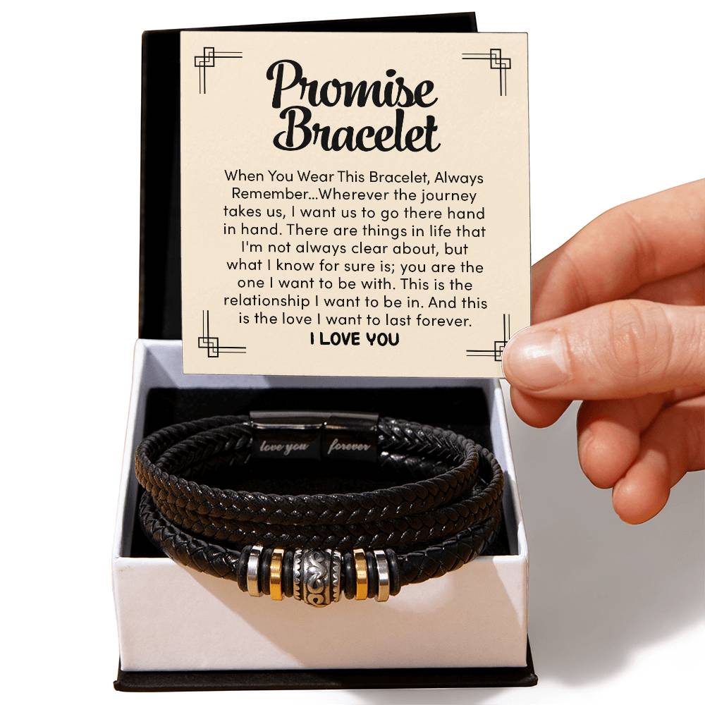 Love You Forever Promise Vegan Leather Bracelet