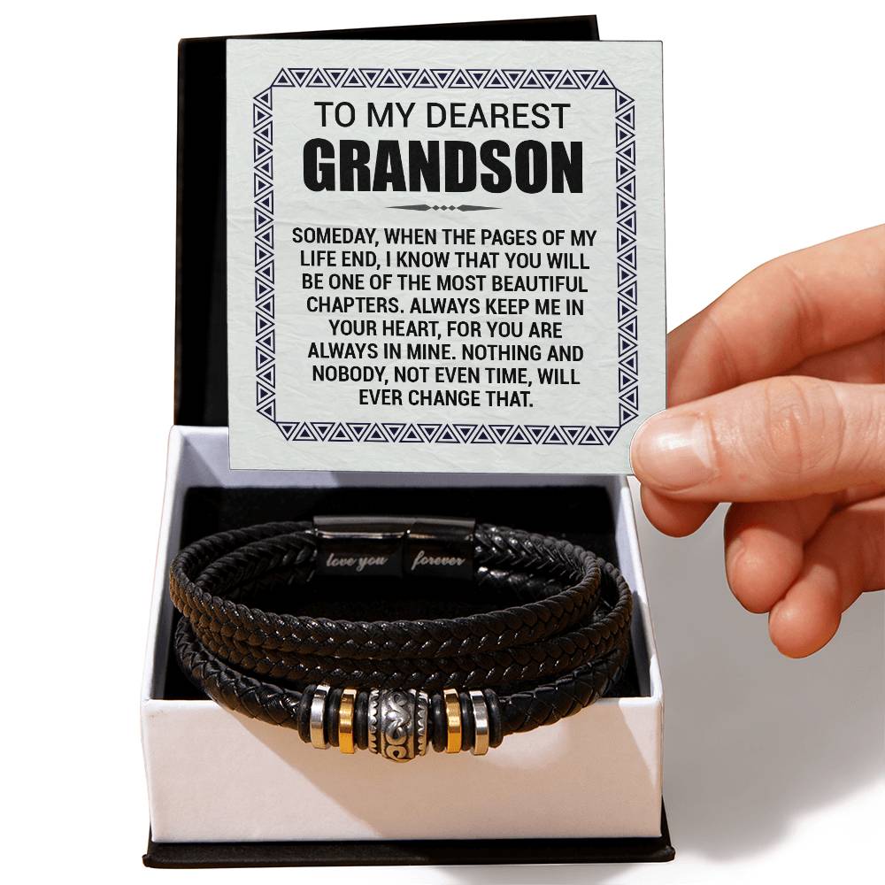 To My Grandson – Pages of My Life Love You Forever Bracelet